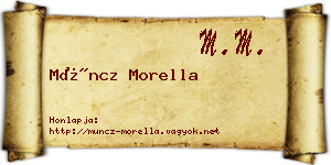 Müncz Morella névjegykártya